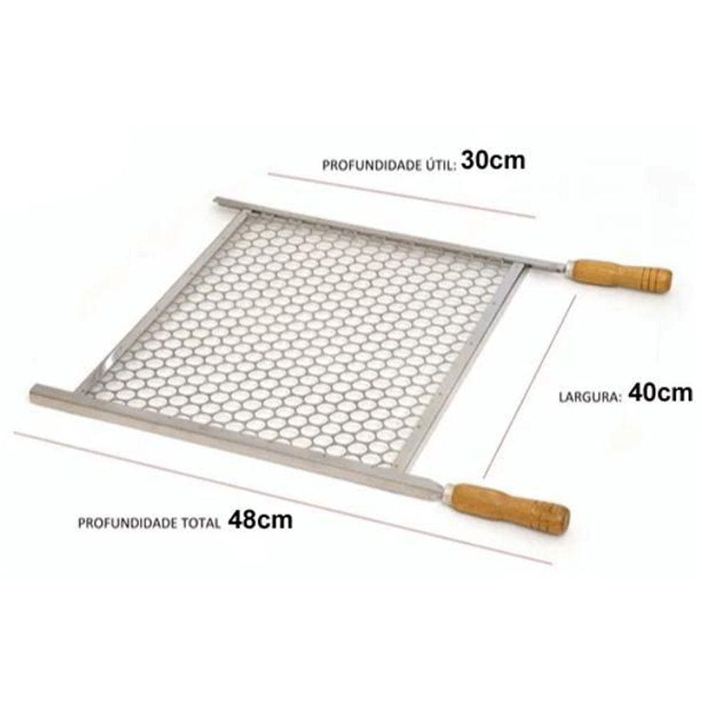 Grelha Churrasqueira Churrasco 40Cm X 30Cm Aço Galvanizado