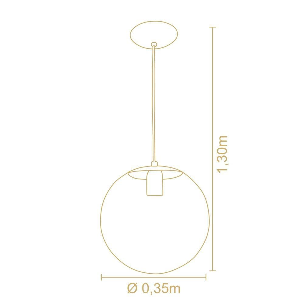 Pendente Esphera Cristal Dourado Ø20-45cm - Madelustre