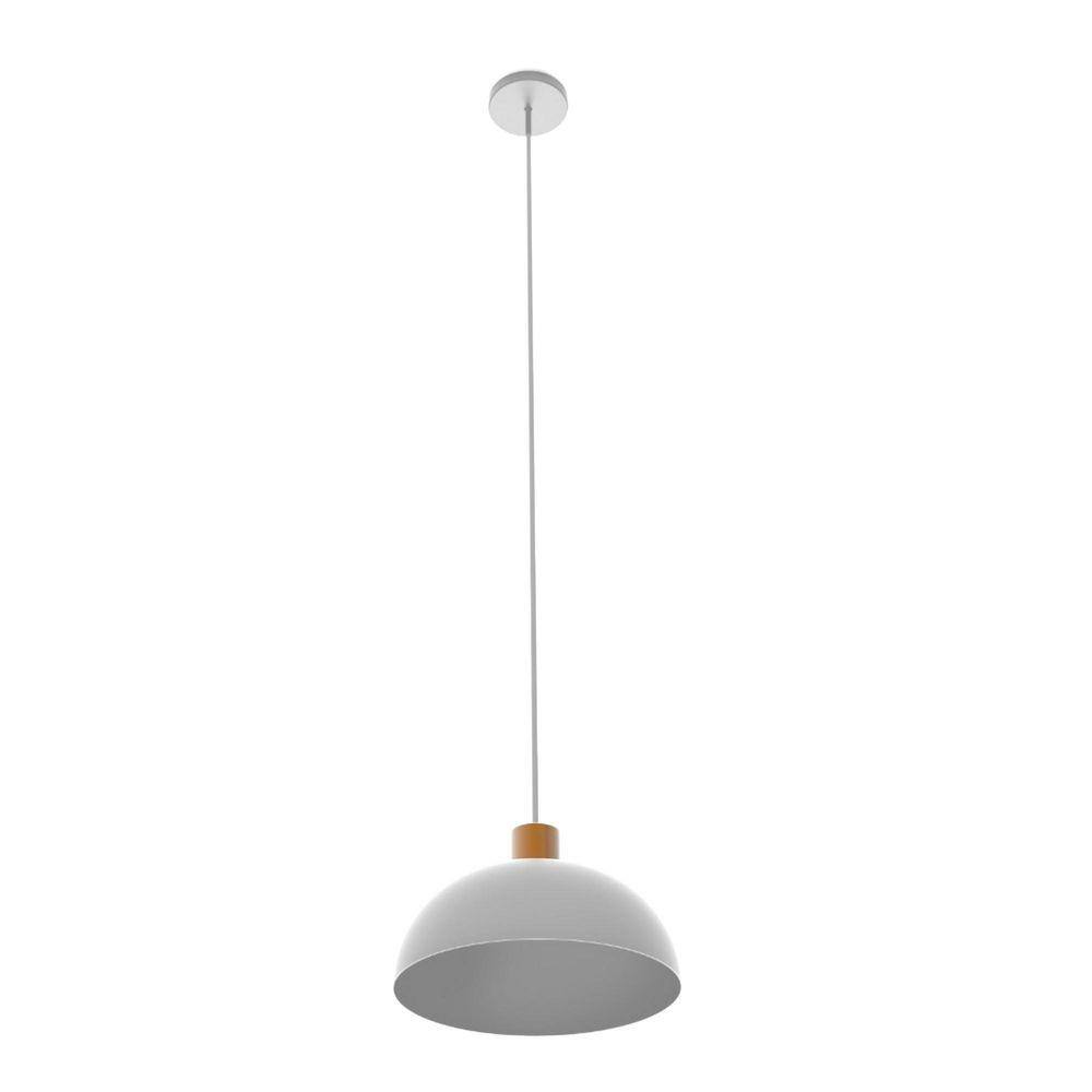 Pendente Safira 26x12cm 1xE27 Branco E Cobre - Lumavi