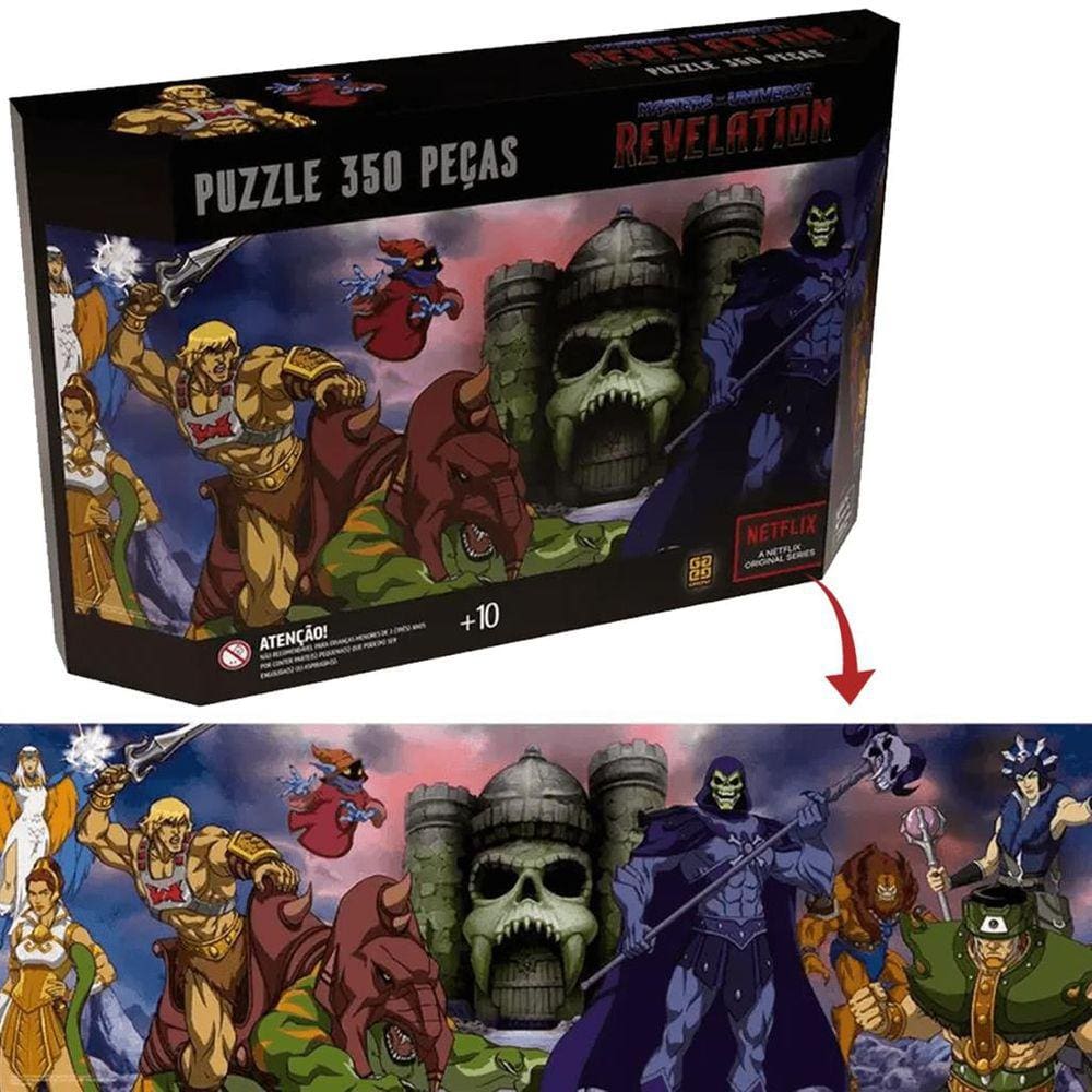 Quebra Cabeça Panorama He-Man Puzzle 350 Peças Grow