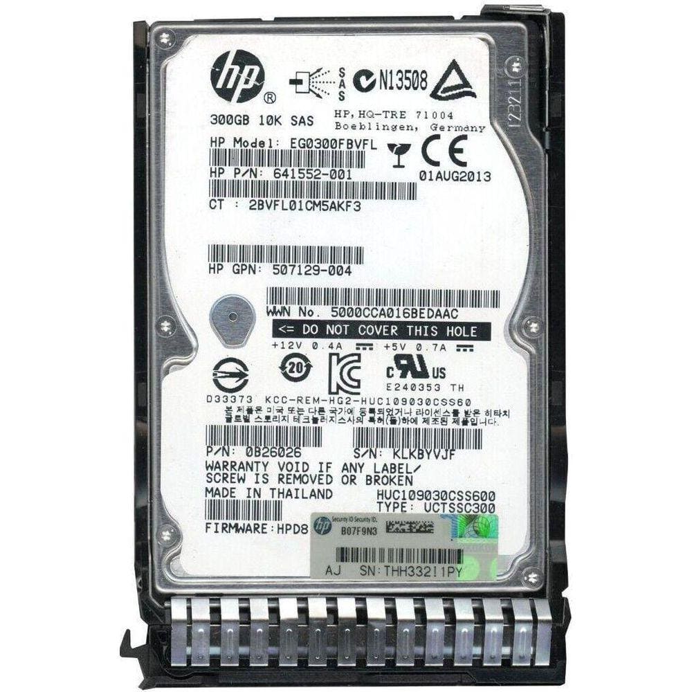 Hd Hp Sas 300Gb Eg0300Fbvfl 2,5 10K 6Gb/Sec