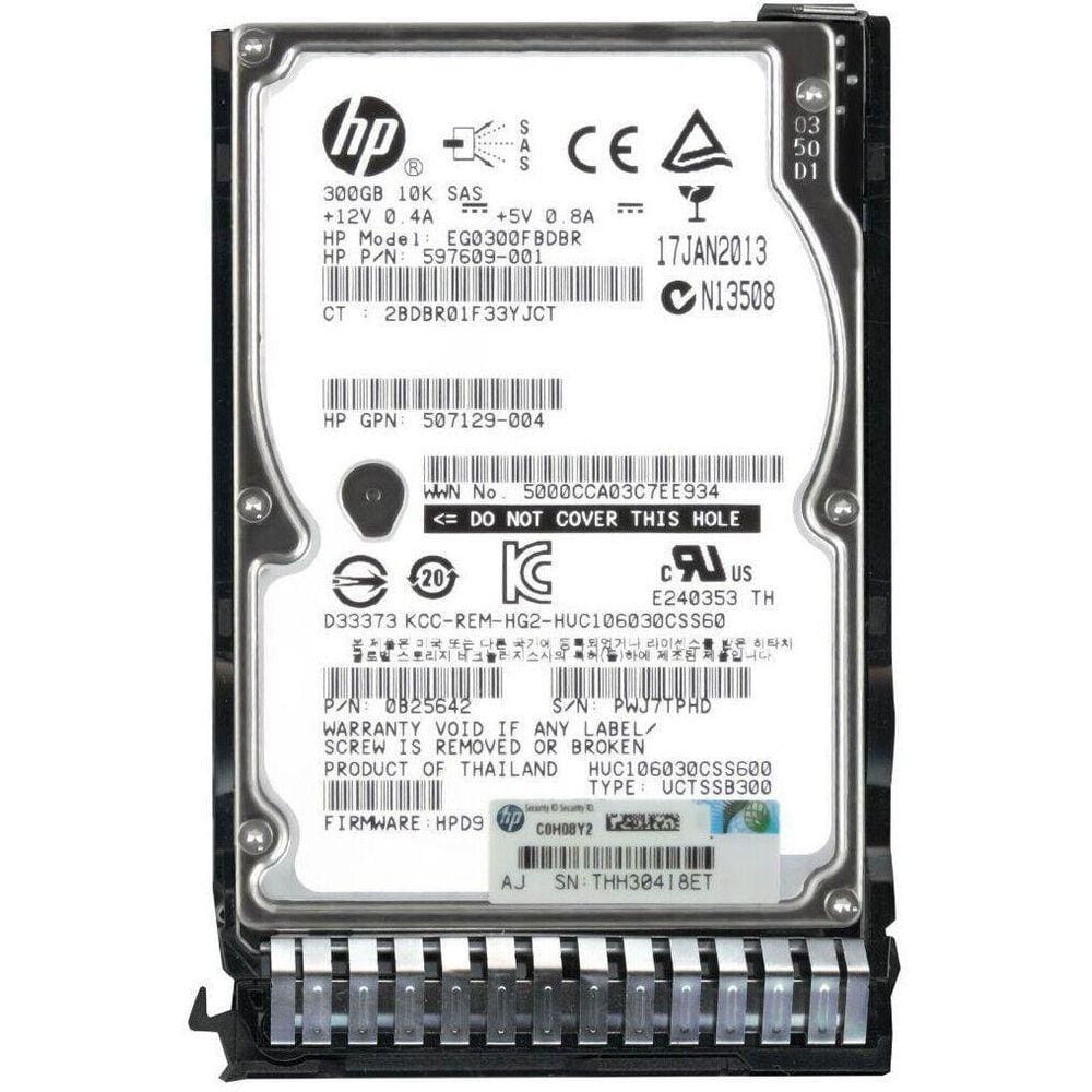 Hd Hp 300Gb 10K Sas 2,5 597609-001 Eg0300Fbdbr