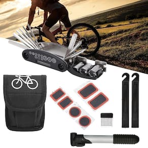 Kit Ferramentas Bicicleta Chaves Bomba De Ar Remendo Pneu