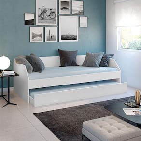 Bicama Solteiro Duo com Cama Auxiliar em Mdf Premium Branco