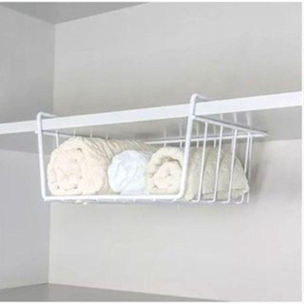 Cesto Organizador de Cozinha Aramado Branco Tipo Gaveta para Armário Cestinha