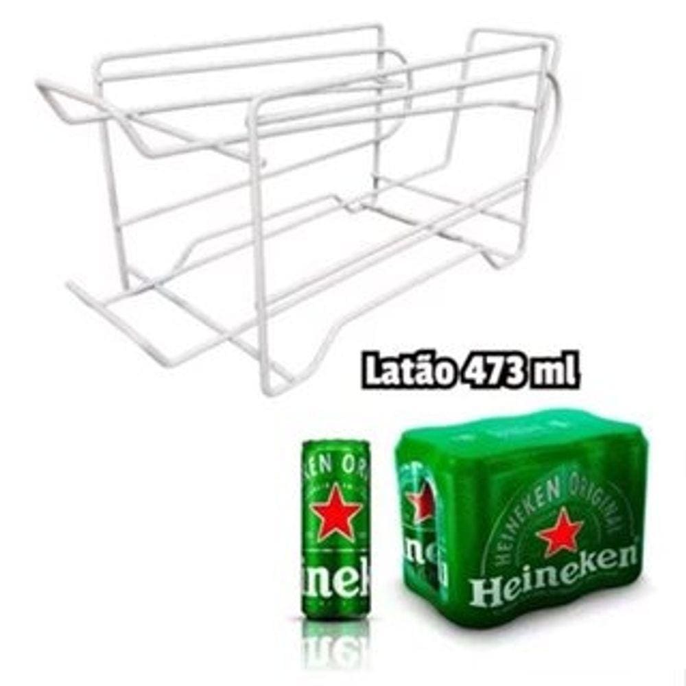 Suporte Organizador Para Latas Geladeira 10 Latinhas Suporte Porta Latão Cerveja Refrigerante Aramado