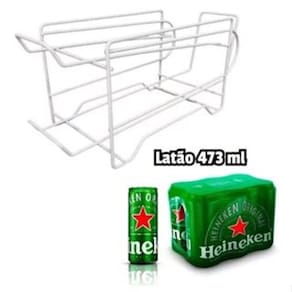 Suporte Organizador Para Geladeira Latão Latinhas Armário 10 Latas Aço Cerveja Refrigerante