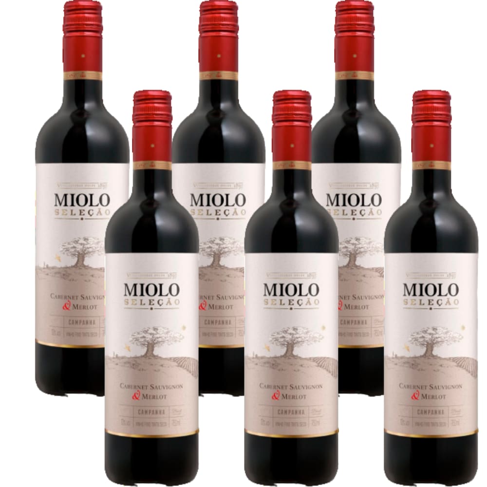 Cx 6 Vinho Miolo Seleção Cabernet Sauvignon & Merlot 750 ml