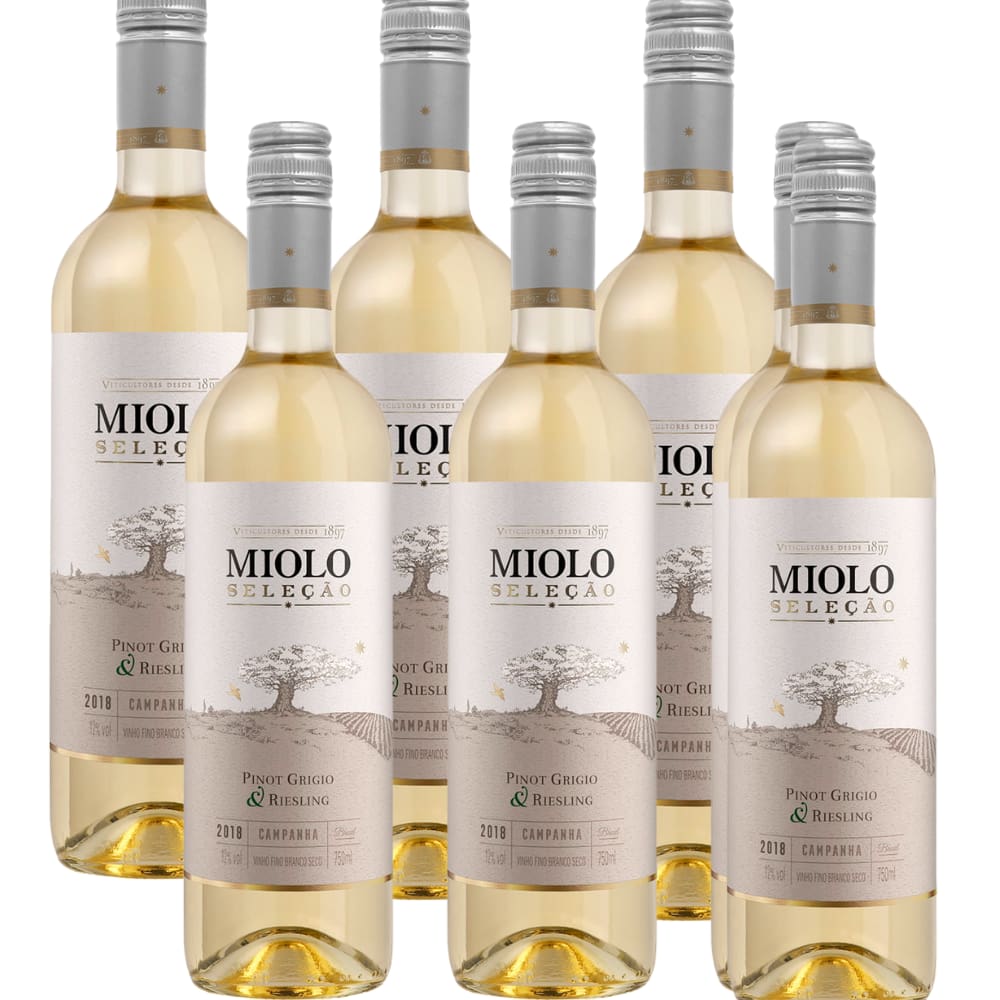 Cx 6 Vinho Miolo Seleção Pinot Grigio & Riesling 750 ml