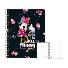 Caderno Colegial Esp 10 Matérias 160Fls Minnie Preto Tilibra