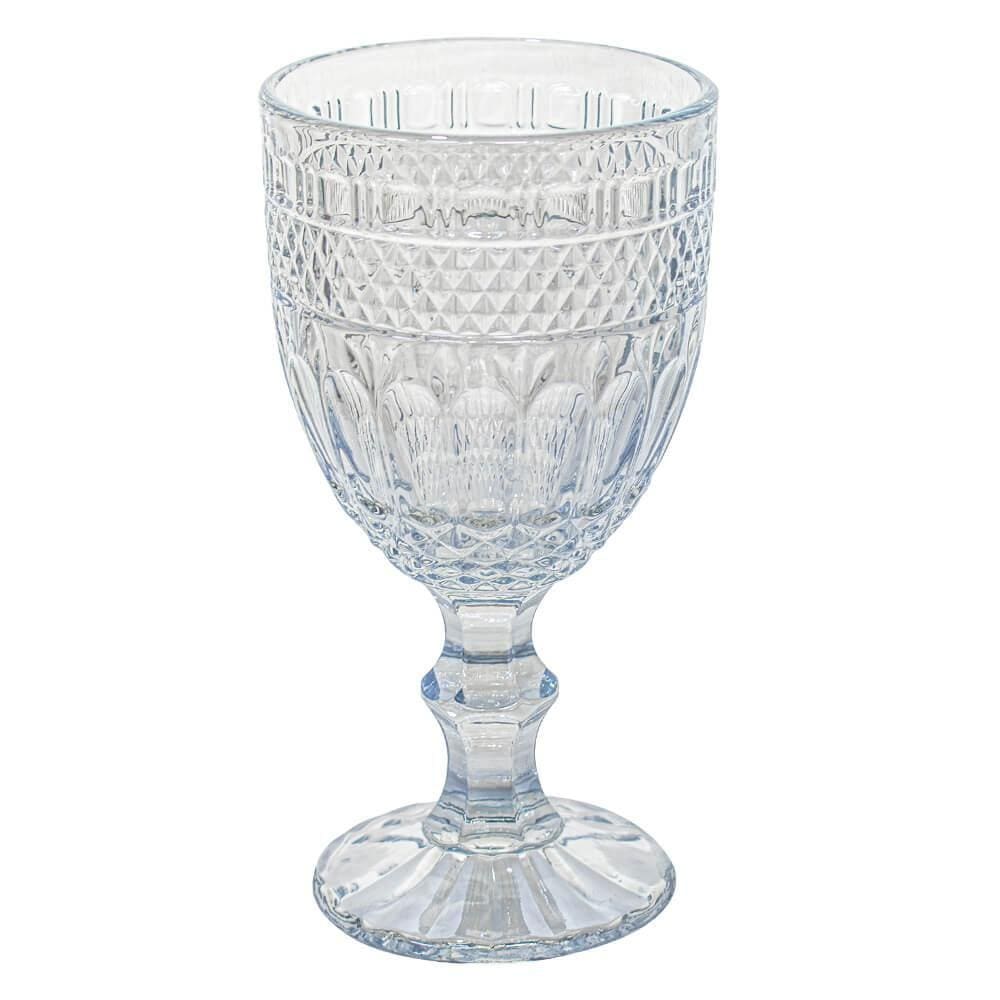 Taça de Vidro Barroco Azul Espelhado 350ml 1 peça - Casambiente