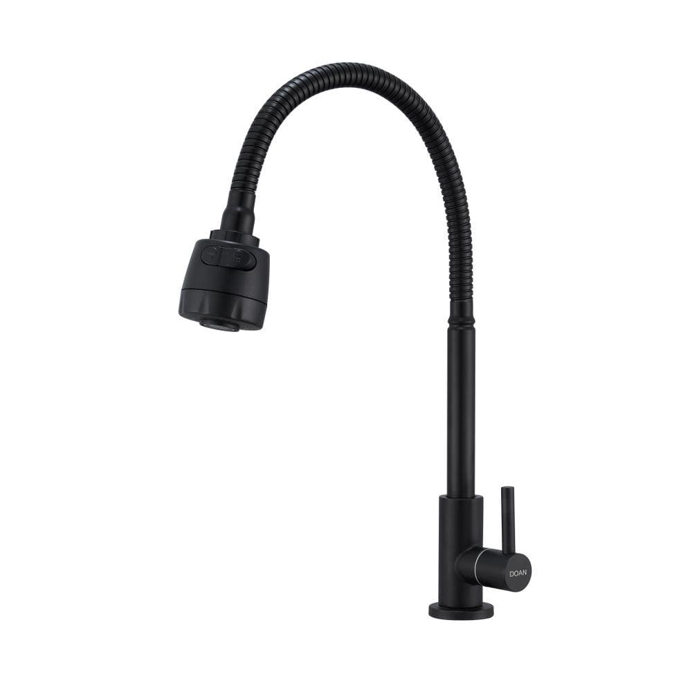 Torneira Cozinha Gourmet Flexível Giratória Mesa Preta Doan NOX06B