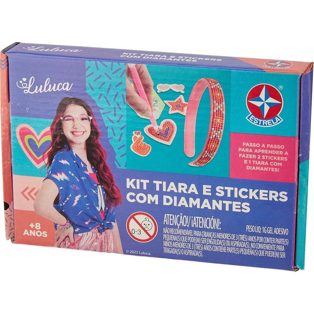 Conjunto Beleza Infantil Tiara E Stickers Da LULUCA Youtuber Crianças +8 Anos - Estrela