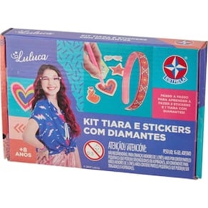 Conjunto Beleza Infantil Tiara E Stickers Da LULUCA Youtuber Crianças +8 Anos - Estrela