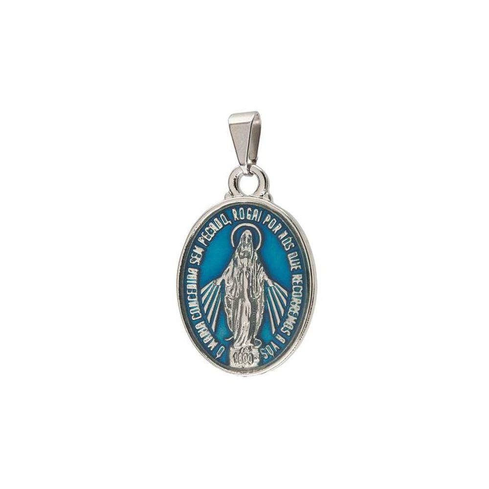 Medalha de Nossa Senhora das Graças Colorida Média Metal