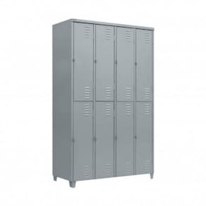 Armário Roupeiro De Aço Vestiário Academia 8 Portas Locker - Cinza