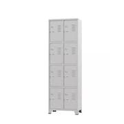 Armário Roupeiro De Aço Vestiário Academia 8 Portas Locker Cinza