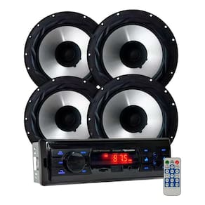 Rádio Roadstar RS2604BR BT/USB/SD/FM/Auxiliar + 4 Alto Falantes 6 Bomber 200w