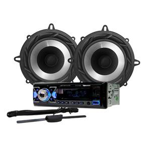 Rádio Roadstar RS2714BR BT/2 USB/SD/FM/Auxiliar + 2 Alto Falantes 5 Bomber 100w + Antena Rádio