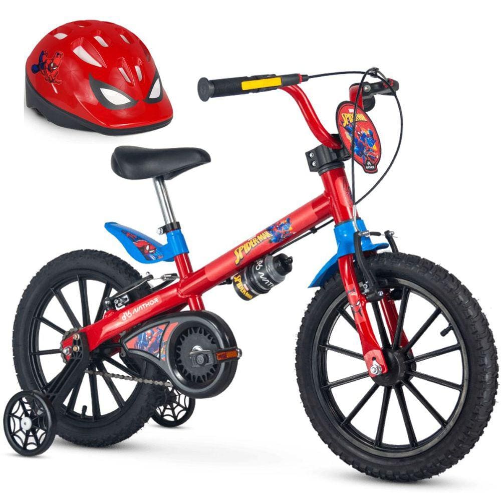 Bicicleta do Homem Aranha Aro 16 Infantil com Capacete
