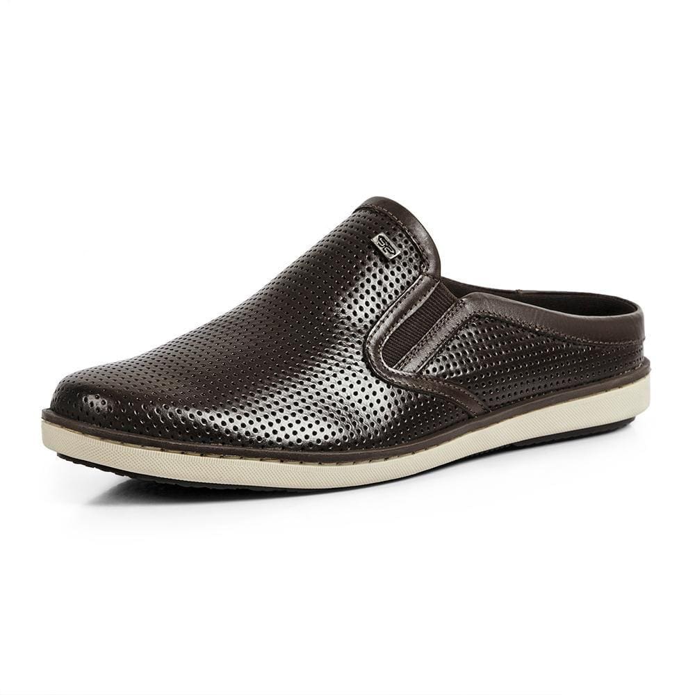 Sapatênis Mule Calprado Masculino Couro Perfuros Dia a Dia