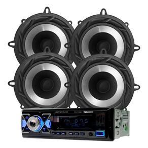 Rádio Roadstar RS2714BR BT/2 USB/SD/FM/Auxiliar + 4 Alto Falantes 5  Bomber 200w