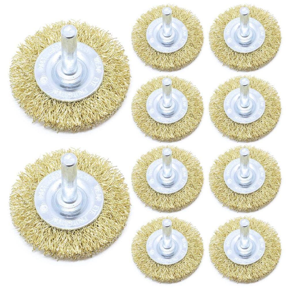 50 Escovas De Aço Circular Furadeira 50X8Mm 3`` Haste 1/4