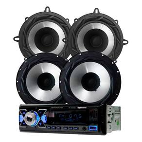 Rádio Roadstar RS2714BR BT/2USB/SD/FM/AUX + 2 Falantes 6 Bomber 100w + 2 Falantes 5 Bomber 5 100w