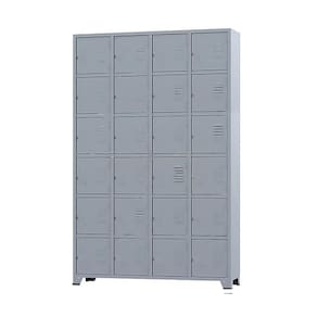 Armário Roupeiro De Aço 24 Portas Para Vestiário Academia Locker Cinza