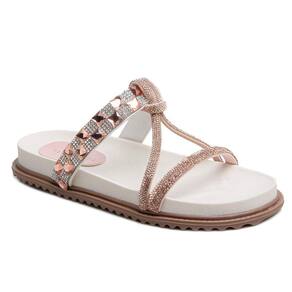 Rasteira Birken Ellen Rose com Strass e Pedraria 2563