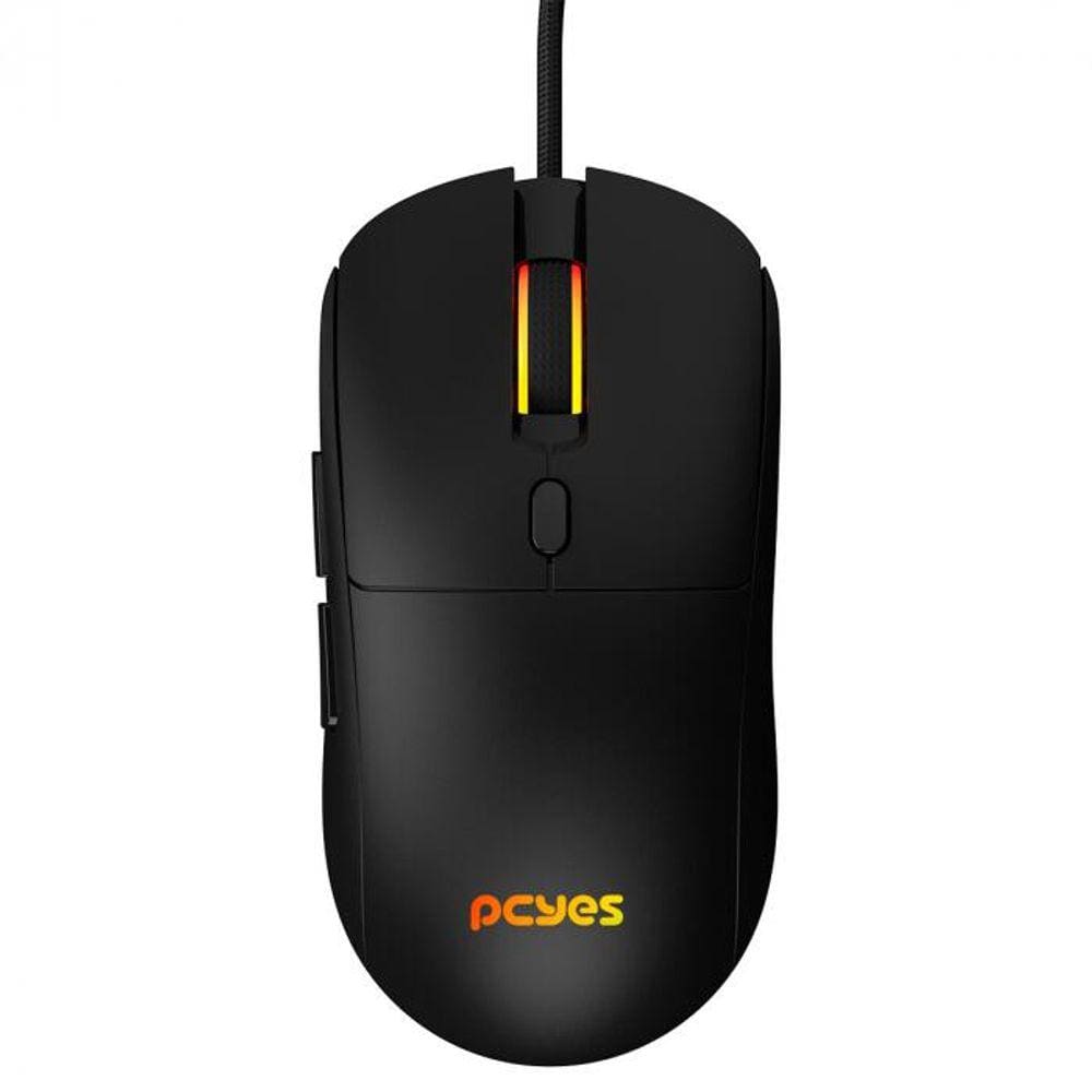 Mouse Gamer Pcyes Basaran Black Vulcan - 12400 Dpi - Rgb - 6 Botoes - Pmgbrbv