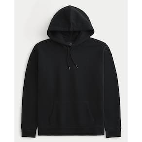 Blusa de Moletom Preta Hollister Com Capuz e Bolso Canguru