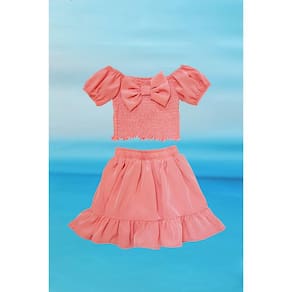 Conjunto menina saia e cropped