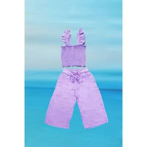 Conjunto menina blogueira cropped e calça pantacout
