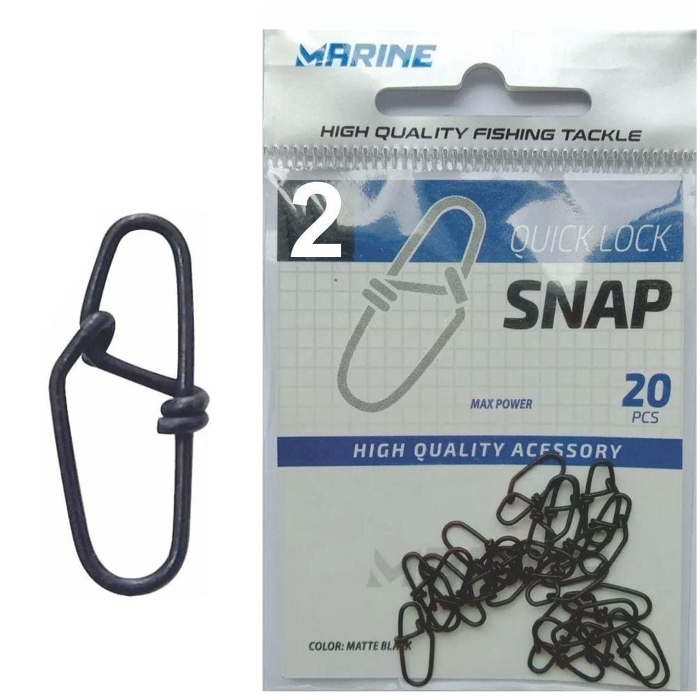 Snap De Pesca Quick Lock N2 Marine Sports 25kg 55lb 20pçs