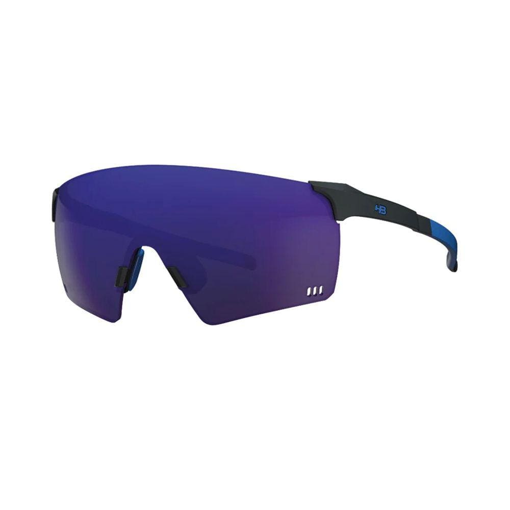 Óculos Solar Hb Quad R Matte Black Blue Chrome