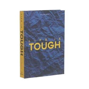 Livro Caixa Sofistiado Mdf Azul E Amarelo