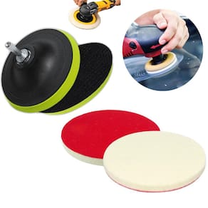 Kit Polimento de Vidros para Furadeira Esmerilhadeira com Base de Lixa 125mm e Disco Feltro de Lã 5 Polegadas - Starfer