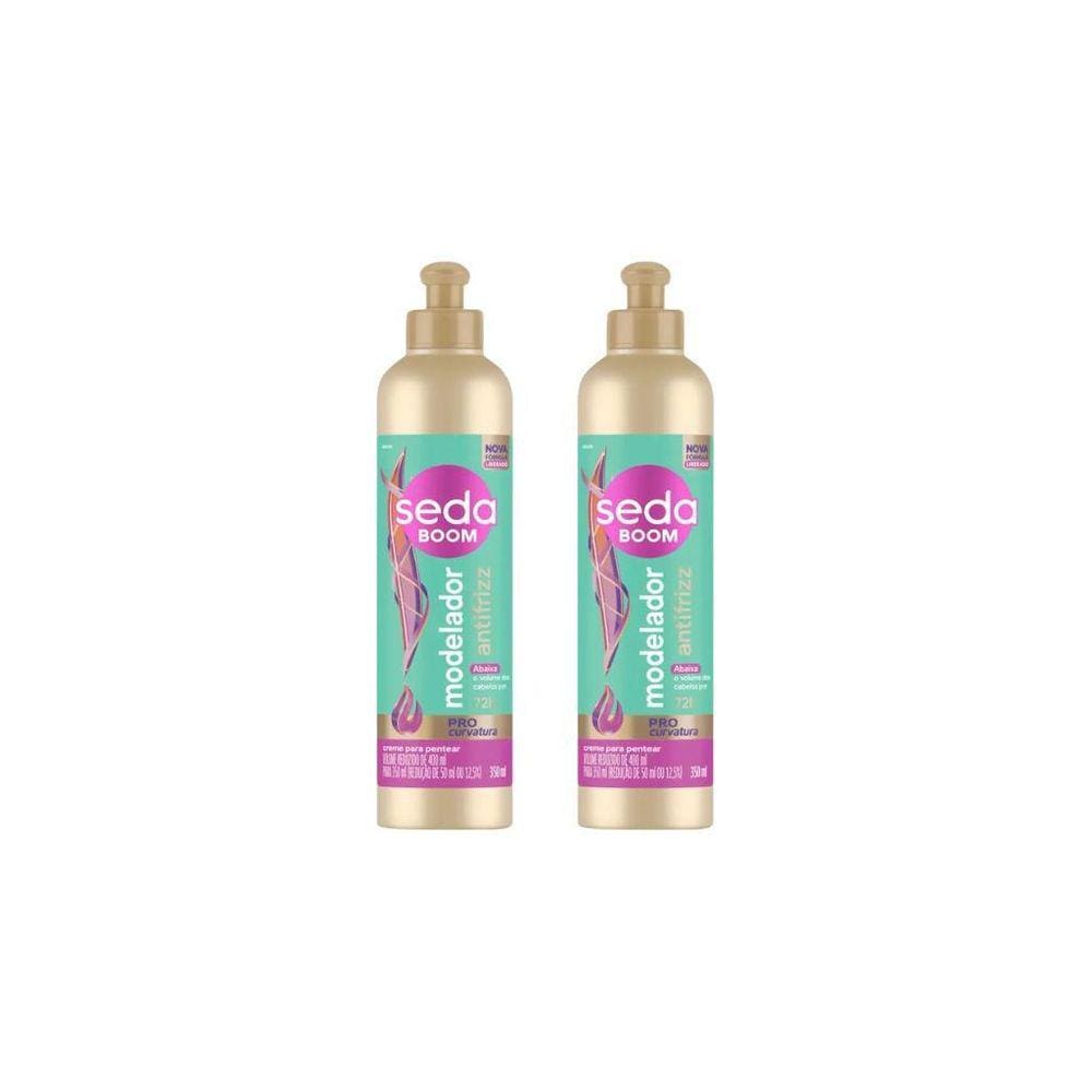 Creme Para Pentear Seda 350Ml Boom Model Antifrizz-Kit C/2Un