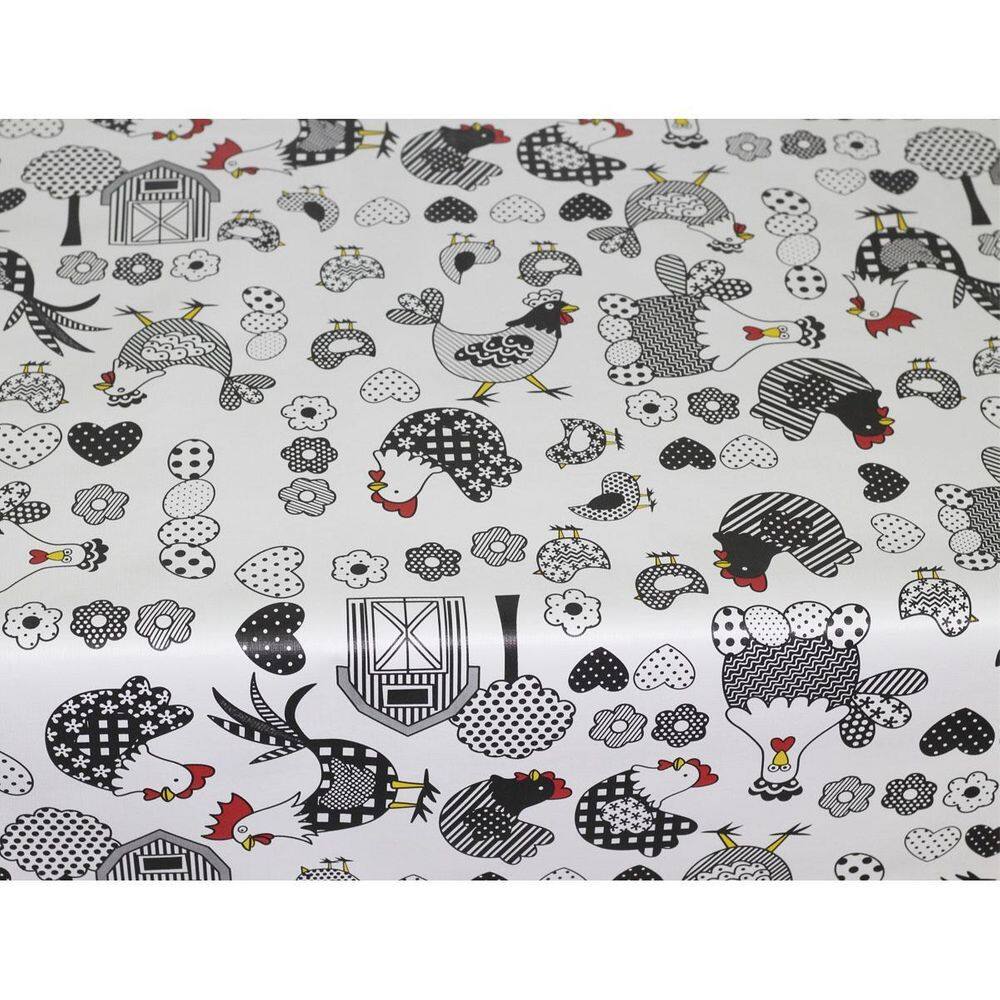 Toalha De Mesa Térmica Pvc Impermeável Galinhas 3,00 X 1,40