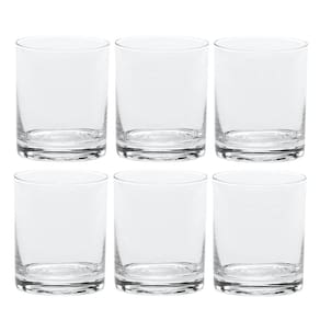 Jogo 6 Copos Baixo De Vidro Liso Água Whisky Drink 310Ml