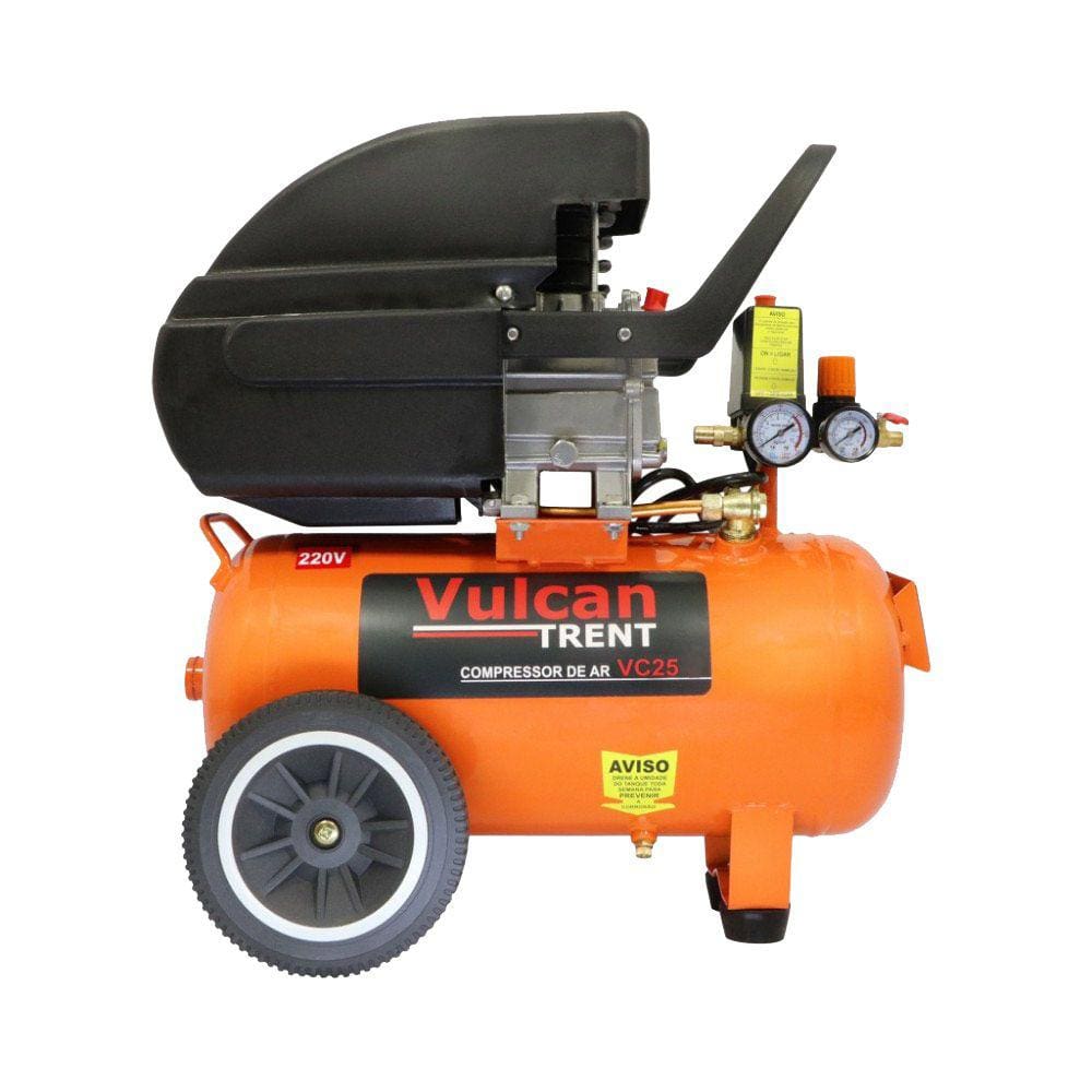 Compressor de Ar 2CV Monof 8 Pés 24 litros 116PSI VC25 Vulcan 220V