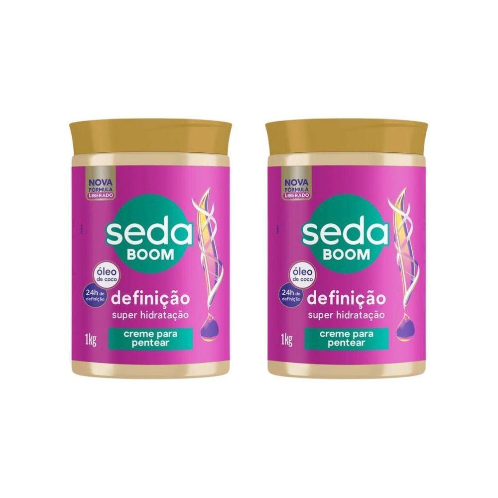 Creme De Pentear Seda Boom Definiçao 1Kg - Kit Com 2Un