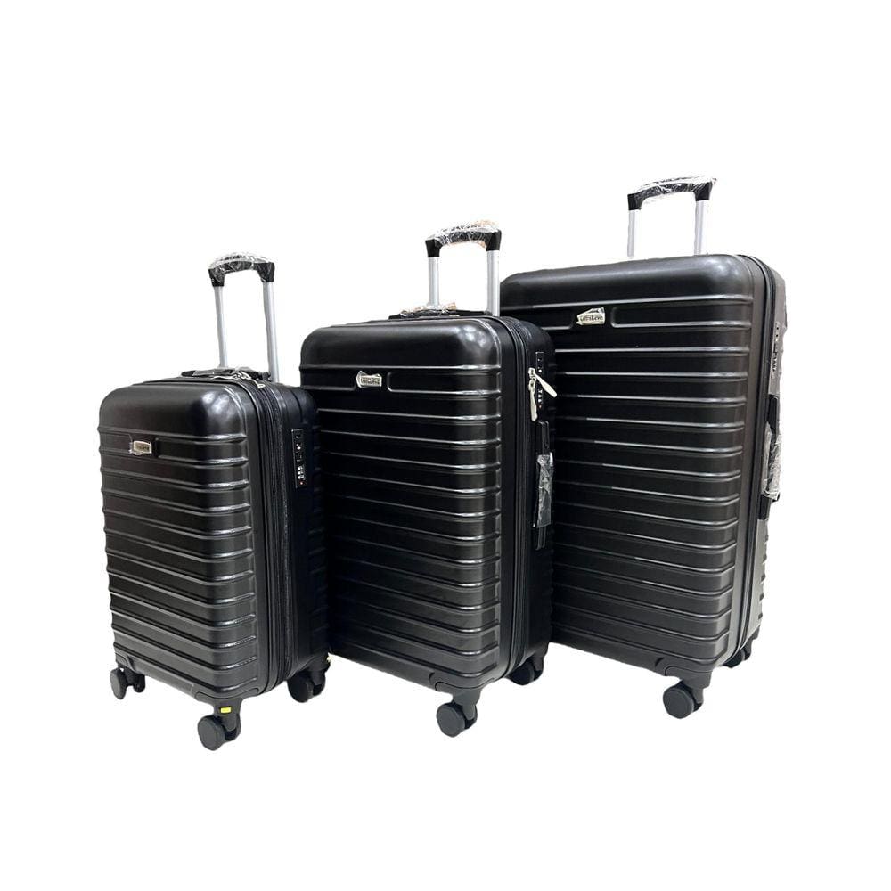 Conjunto 3 Malas 35Kg + 23Kg + 10Kg Fan Preta Expansível