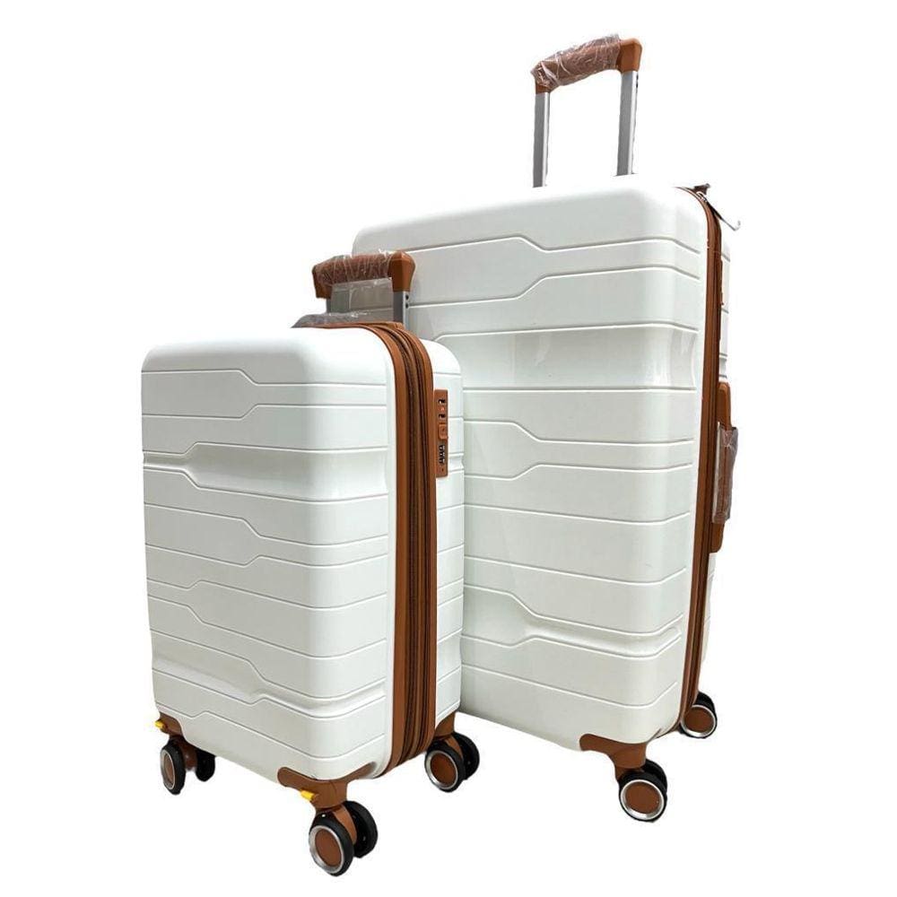 Kit Mala 32Kg + Mala 10Kg Polipropileno Inquebrável Branca