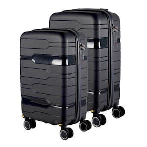 Conjunto Mala 23Kg+Mala 10Kg Polipropileno Inquebrável Preta