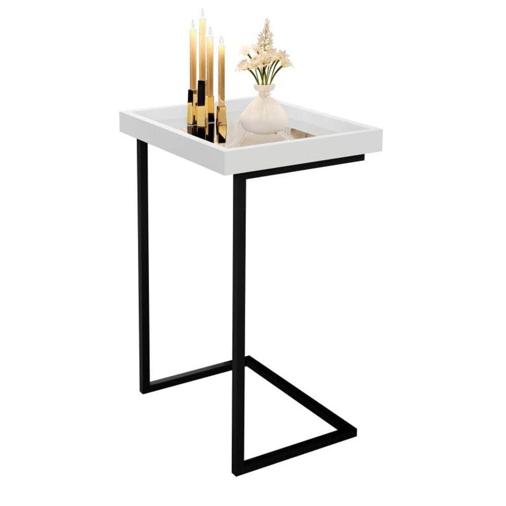 Mesa de Apoio lateral Estilo sofá JB4774 - Branco -Tutticasa