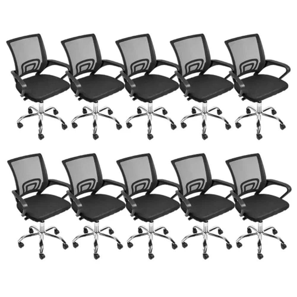 Conjunto 10 Cadeiras Diretor Office Santiago Preta