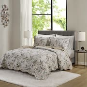 Cobre Leito Colcha Casal Dupla Face 3 Peças com Porta Travesseiro com Aba Americana