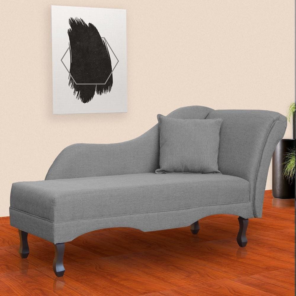 Recamier Divã Sofá Olivia Psicologia Consultório Linho Cinza - LM DECOR